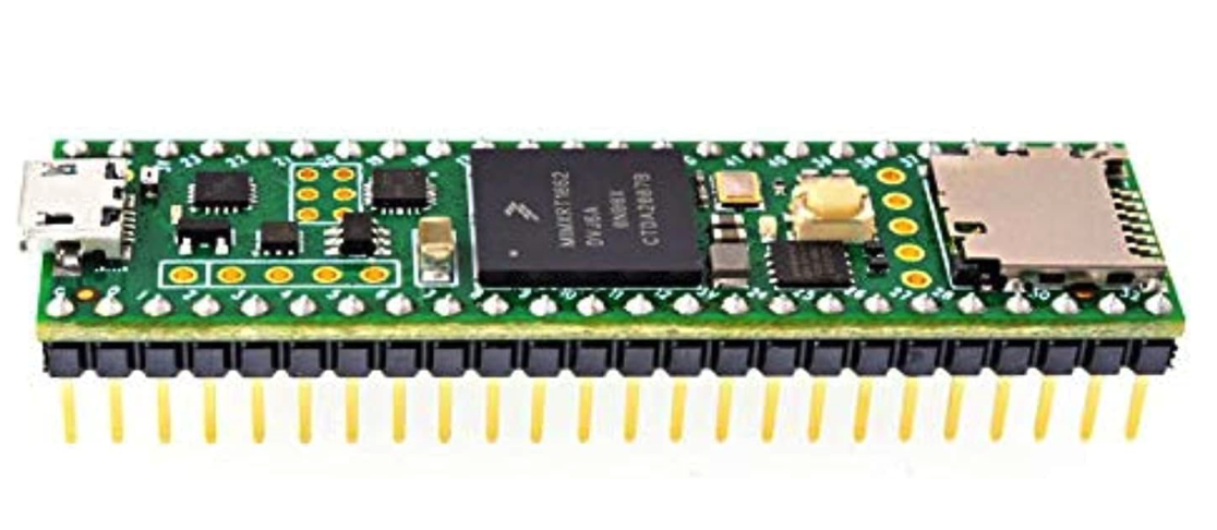 PJRC Teensy 4.1 microcontroller board with header pins